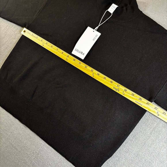 EXLURA Black Mock Neck Sweater Women Size S Long Sleeve Knit NWT - Picture 7 of 7